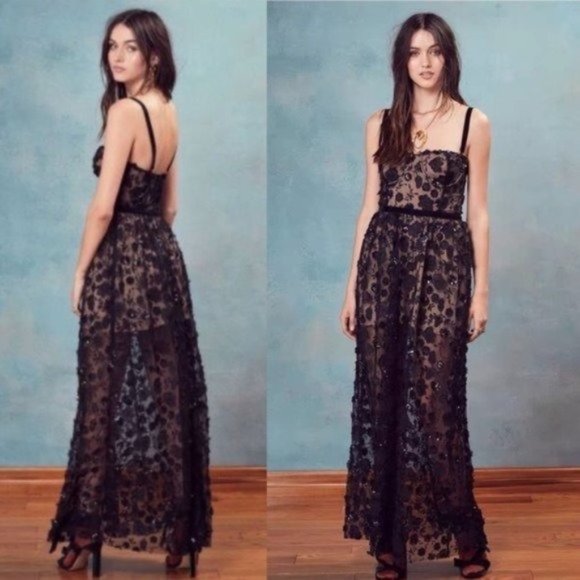 For Love And Lemons Dresses & Skirts - NWT for love&lemons embroidered maxi dress black